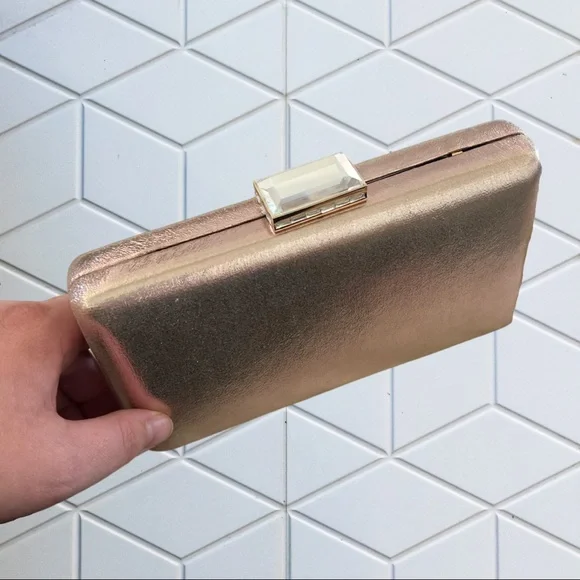 NWT Nordstrom Metallic Box Clutch - Picture 8 of 9